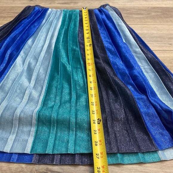 Maeve Blue and Green Striped Midi Skirt - Picture 16 of 16